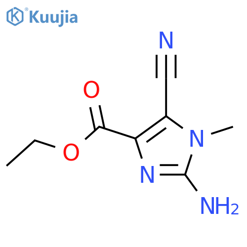 1H-Imidazole-4-carboxylicacid, 2-amino-5-cyano-1-methyl-, ethyl ester structure