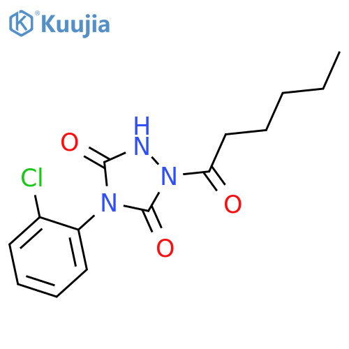 1,2,4-Triazolidine-3,5-dione, 4-(2-chlorophenyl)-1-(1-oxohexyl)- structure
