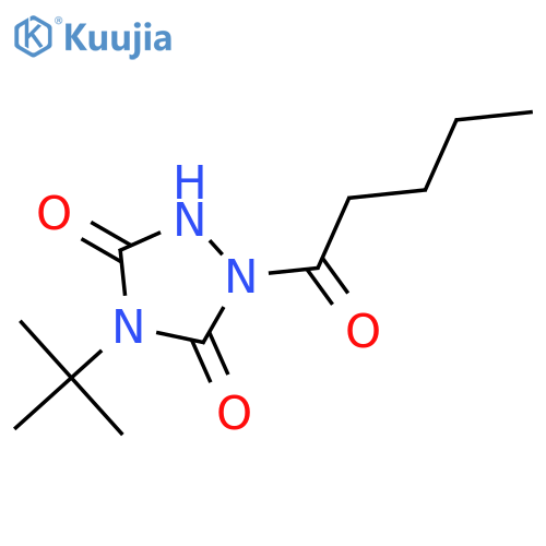 1,2,4-Triazolidine-3,5-dione, 4-(1,1-dimethylethyl)-1-(1-oxopentyl)- structure
