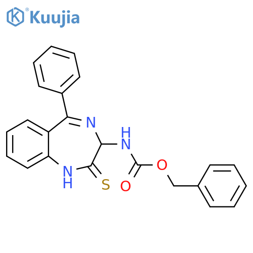 Carbamic acid,(2,3-dihydro-5-phenyl-2-thioxo-1H-1,4-benzodiazepin-3-yl)-,phenylmethyl ester structure