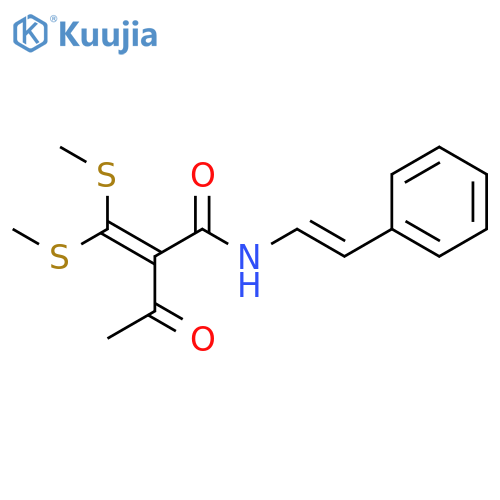 Butanamide,2-[bis(methylthio)methylene]-3-oxo-N-[(1E)-2-phenylethenyl]- structure