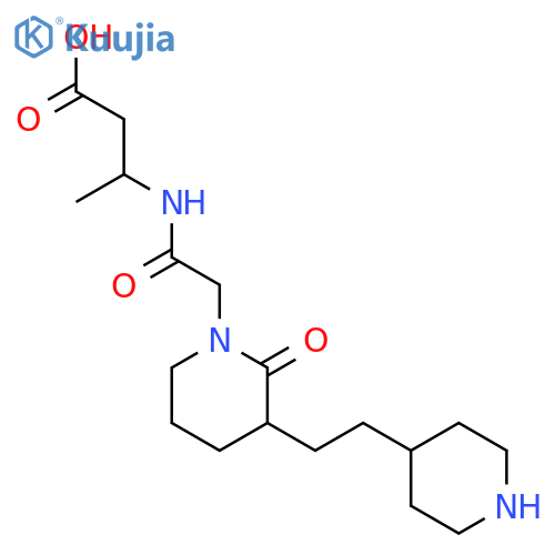 Butanoic acid,3-[[2-[(3R)-2-oxo-3-[2-(4-piperidinyl)ethyl]-1-piperidinyl]acetyl]amino]-,(3R)- structure