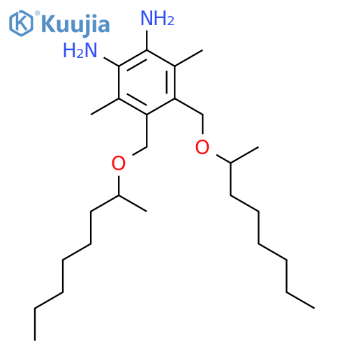 1,2-Benzenediamine, 3,6-dimethyl-4,5-bis[[[(1R)-1-methylheptyl]oxy]methyl]- structure