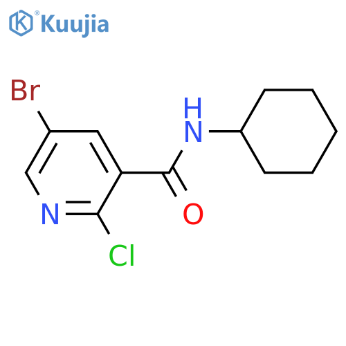 5-bromo-2-chloro-N-cyclohexylpyridine-3-carboxamide structure