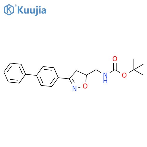 tert-butyl N-{3-(4-phenylphenyl)-4,5-dihydro-1,2-oxazol-5-ylmethyl}carbamate structure