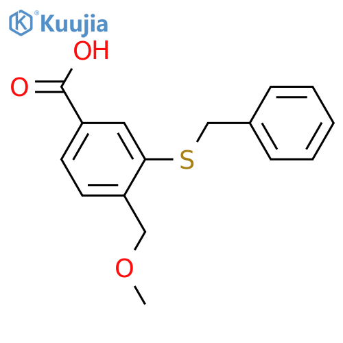 3-(benzylsulfanyl)-4-(methoxymethyl)benzoic acid structure