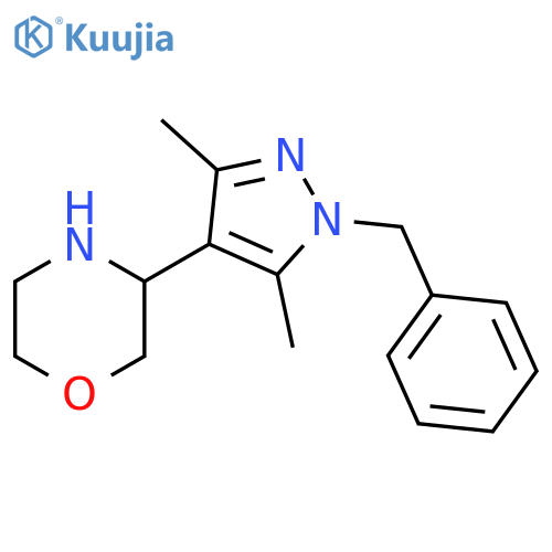 3-(1-benzyl-3,5-dimethyl-1H-pyrazol-4-yl)morpholine structure