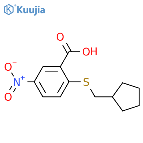 2-(cyclopentylmethyl)sulfanyl-5-nitrobenzoic acid structure