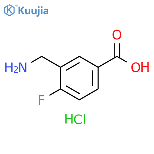 3-(aminomethyl)-4-fluorobenzoic acid hydrochloride structure