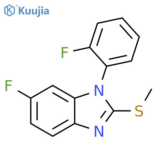 6-fluoro-1-(2-fluorophenyl)-2-(methylsulfanyl)-1H-1,3-benzodiazole structure