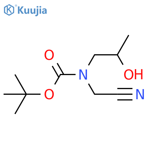 tert-butyl N-(cyanomethyl)-N-(2-hydroxypropyl)carbamate structure