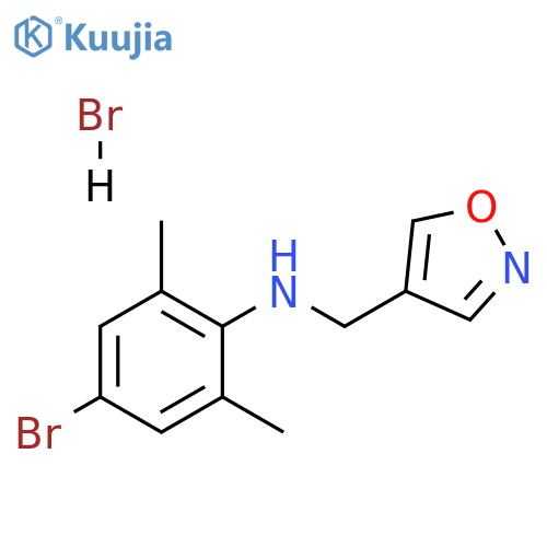 4-bromo-2,6-dimethyl-N-(1,2-oxazol-4-ylmethyl)aniline hydrobromide structure