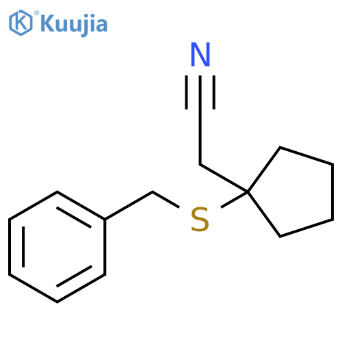2-1-(benzylsulfanyl)cyclopentylacetonitrile structure