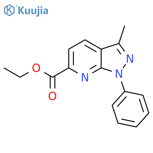 ethyl 3-methyl-1-phenyl-1H-pyrazolo3,4-bpyridine-6-carboxylate structure
