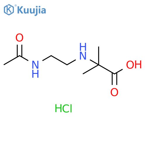 2-(2-acetamidoethyl)amino-2-methylpropanoic acid hydrochloride structure