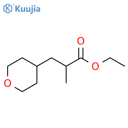 ethyl 2-methyl-3-(oxan-4-yl)propanoate structure