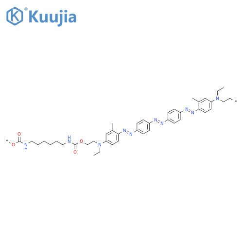 Poly[oxycarbonylimino-1,6-hexanediyliminocarbonyloxy-1,2-ethanediyl(ethylimino)(3-methyl-1,4-phenylene)azo-1,4-phenyleneazo-1,4-phenyleneazo(2-methyl-1,4-phenylene)(ethylimino)-1,2-ethanediyl] structure