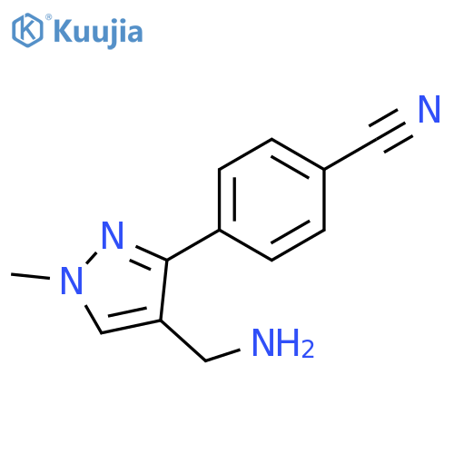 4-4-(aminomethyl)-1-methyl-1H-pyrazol-3-ylbenzonitrile structure