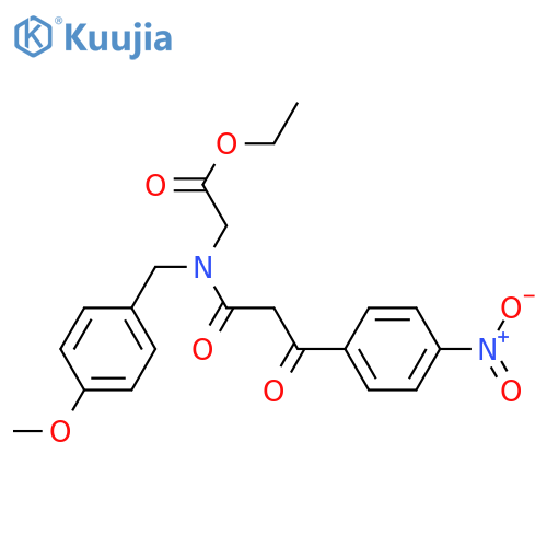 Glycine,N-[(4-methoxyphenyl)methyl]-N-[3-(4-nitrophenyl)-1,3-dioxopropyl]-,ethyl ester structure