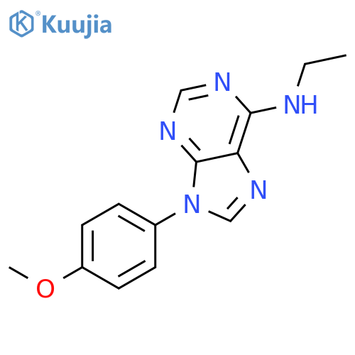 9H-PURIN-6-AMINE, N-ETHYL-9-(4-METHOXYPHENYL)- structure