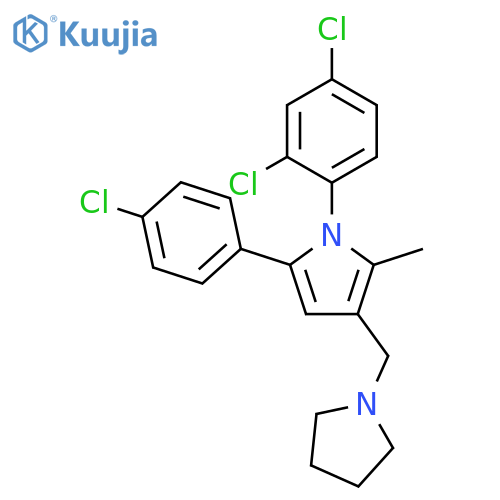 1H-Pyrrole,5-(4-chlorophenyl)-1-(2,4-dichlorophenyl)-2-methyl-3-(1-pyrrolidinylmethyl)- structure