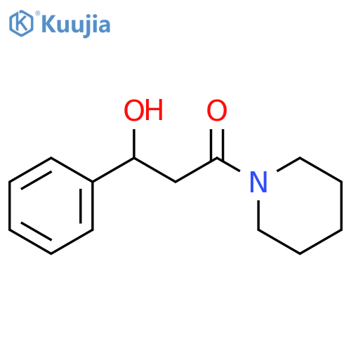 Piperidine, 1-(3-hydroxy-1-oxo-3-phenylpropyl)- structure