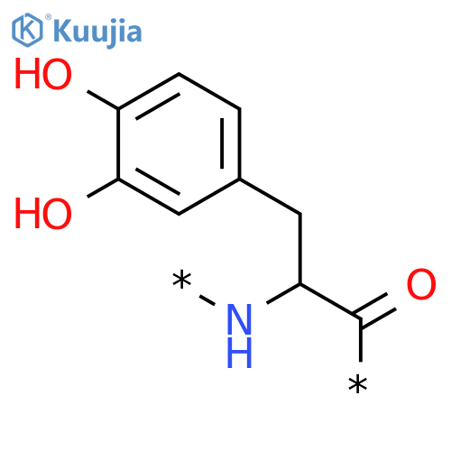 Poly[imino[1-[(3,4-dihydroxyphenyl)methyl]-2-oxo-1,2-ethanediyl]] structure