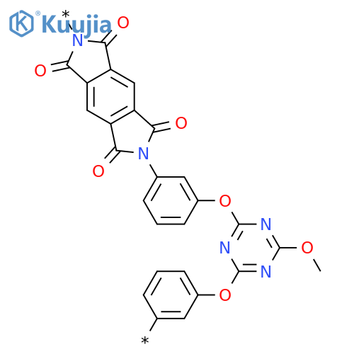Poly[(5,7-dihydro-1,3,5,7-tetraoxobenzo[1,2-c:4,5-c']dipyrrole-2,6(1H,3H)-diyl)-1,3-phenyleneoxy(6-methoxy-1,3,5-triazine-2,4-diyl)oxy-1,3-phenylene] structure