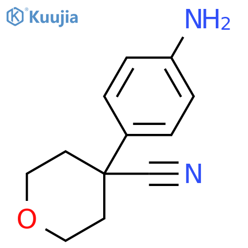 4-(4-aminophenyl)oxane-4-carbonitrile structure