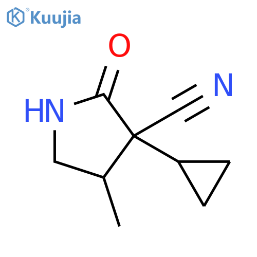 3-cyclopropyl-4-methyl-2-oxo-pyrrolidine-3-carbonitrile structure