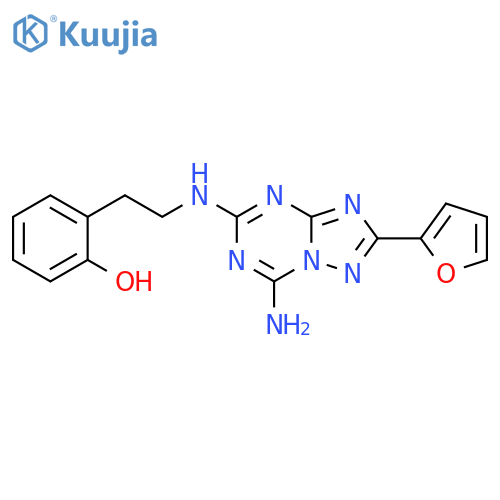 Phenol,2-[2-[[7-amino-2-(2-furanyl)[1,2,4]triazolo[1,5-a][1,3,5]triazin-5-yl]amino]ethyl]- structure