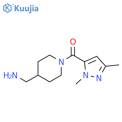 (4-(aminomethyl)piperidin-1-yl)(1,3-dimethyl-1H-pyrazol-5-yl)methanone structure