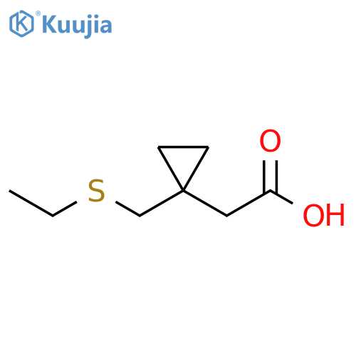 2-{1-(ethylsulfanyl)methylcyclopropyl}acetic acid structure