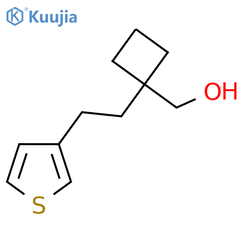 {1-2-(thiophen-3-yl)ethylcyclobutyl}methanol structure