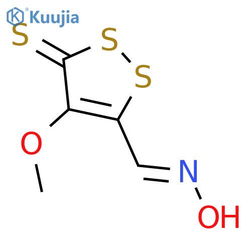 3H-1,2-Dithiole-5-carboxaldehyde, 4-methoxy-3-thioxo-, oxime structure