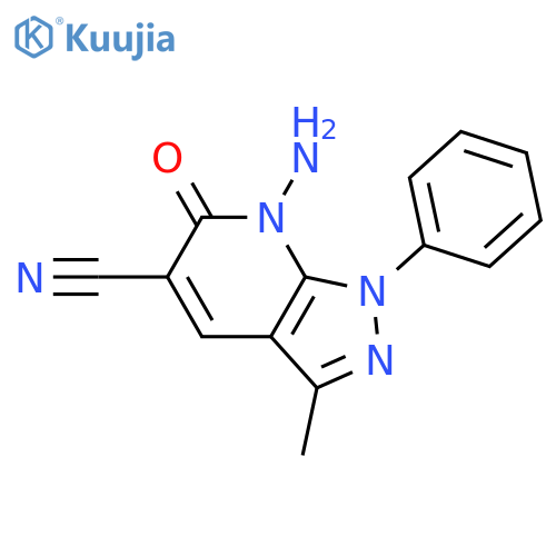 1H-Pyrazolo[3,4-b]pyridine-5-carbonitrile,7-amino-6,7-dihydro-3-methyl-6-oxo-1-phenyl- structure