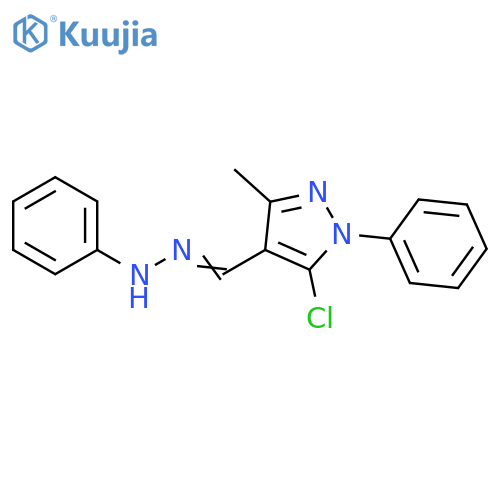 1H-Pyrazole-4-carboxaldehyde, 5-chloro-3-methyl-1-phenyl-,phenylhydrazone structure