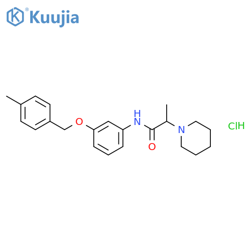 1-Piperidineacetamide, a-methyl-N-[3-[(4-methylphenyl)methoxy]phenyl]-,hydrochloride (1:1) structure
