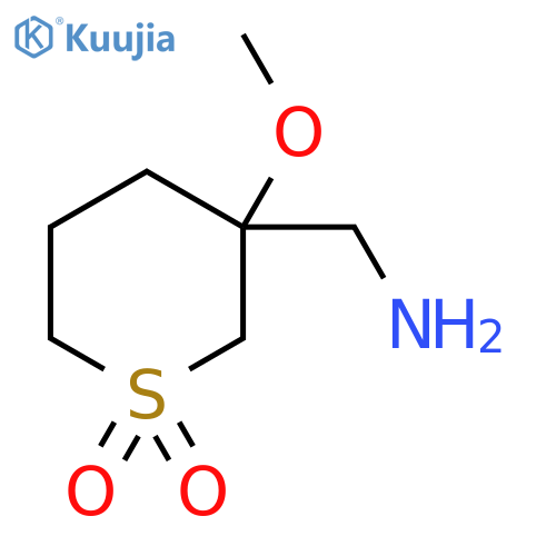 3-(Aminomethyl)-3-methoxy-1lambda6-thiane-1,1-dione structure