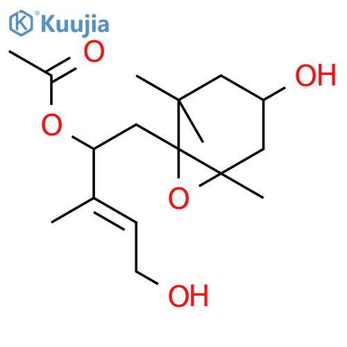 2-Pentene-1,4-diol, 5-[(1S,4S,6R)-4-hydroxy-2,2,6-trimethyl-7-oxabicyclo[4.1.0]hept-1-yl]-3-methyl-, 4-acetate, (2E,4R)- structure