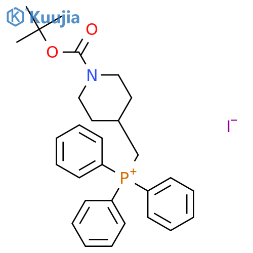 ((1-(Tert-Butoxycarbonyl)piperidin-4-yl)methyl)triphenylphosphonium iodide structure