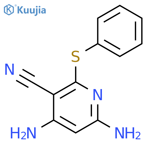 3-Pyridinecarbonitrile, 4,6-diamino-2-(phenylthio)- structure
