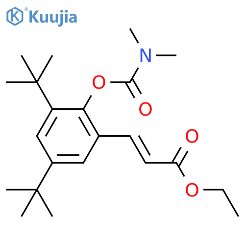 2-Propenoic acid, 3-[2-[[(dimethylamino)carbonyl]oxy]-3,5-bis(1,1-dimethylethyl)phenyl]-, ethyl ester, (2E)- structure
