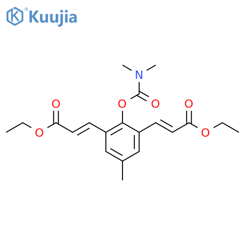 2-Propenoic acid, 3,3'-[2-[[(dimethylamino)carbonyl]oxy]-5-methyl-1,3-phenylene]bis-, 1,1'-diethyl ester, (2E,2'E)- structure