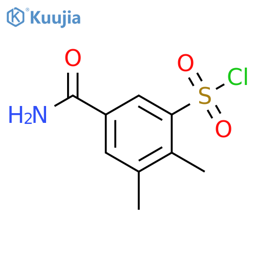 5-carbamoyl-2,3-dimethylbenzene-1-sulfonyl chloride structure