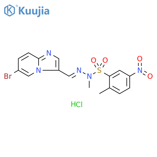 Benzenesulfonic acid, 2-methyl-5-nitro-, (2E)-2-[(6-bromoimidazo[1,2-a]pyridin-3-yl)methylene]-1-methylhydrazide, hydrochloride (1:1) structure