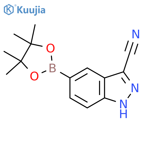 5-(4,4,5,5-Tetramethyl-1,3,2-dioxaborolan-2-yl)-1H-indazole-3-carbonitrile structure