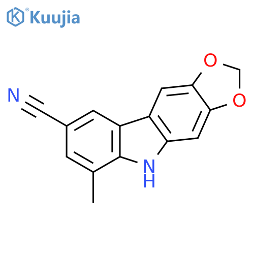 5H-1,3-Dioxolo[4,5-b]carbazole-8-carbonitrile, 6-methyl- structure