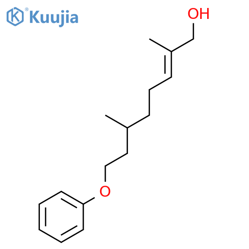 2-Octen-1-ol, 2,6-dimethyl-8-phenoxy-, (E)-(±)- structure