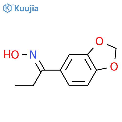 1-Propanone, 1-(1,3-benzodioxol-5-yl)-, oxime structure